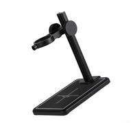 Supporto regolabile per microscopi digitali ed elettronici, morsetto rotondo da 3,2 cm con base robusta e scala, in silicone antiscivolo (nero)