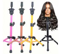 Supporto regolabile per parrucca da 23 pollici - 5 colori, materiale in metallo di alta qualità, design portatile e pieghevole adatto per teste di manichino, realizzazione e acconciatura professionale
