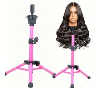 Supporto regolabile per parrucca da 23", treppiede in metallo di alta qualità, disponibile in 5 colori, design portatile e pieghevole per teste di manichino, realizzazione e acconciatura professionale