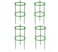 Supporto regolabile per piante per pomodori ad anello per vasi, gabbia per pomodori in ABS verde per orti in vaso, supporto per vite rampicante e stelo per fiori (4 pezzi)