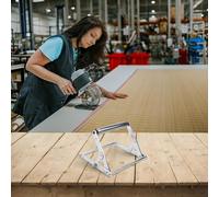 Supporto regolabile per sega da tavolo, telaio in metallo con intervallo di altezza 45-130 mm, design pieghevole per una facile conservazione e portabilità, robusta staffa di supporto (A)