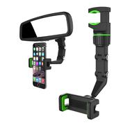 Supporto regolabile per smartphone per specchietto retrovisore auto - Verde / Nero