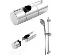 Supporto regolabile per soffione doccia per asta scorrevole da 18-25 mm, staffa per doccetta senza foratura, rotazione a 360 gradi.