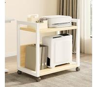 Supporto regolabile per stampante a rullo con ripiano portaoggetti Supporto CPU industriale Torre per computer mobile per fax scanner e libri, colore naturale 50,8 x 40,6 x 55,9 cm