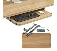 Supporto regolabile sotto la scrivania per tastiera e mouse in legno, supporta fino a 25 kg, ideale per ufficio, casa o scuola, design ergonomico per il massimo comfort
