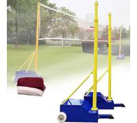 Supporto Rete Badminton Portatile, Pali Pallavolo Per Interni Ed Esterni Con Base Riempibile, Set Reti Pallavolo Resistenti, Altezza Regolabile 5 A 6,9 Piedi, Per Campi Sportivi Da Giardino