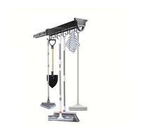 Supporto retrattile per scopa e mocio, salvaspazio, per armadio e lavanderia, gancio per garage (41,1 cm, 14 ganci), massimizza lo spazio e la nizzazione