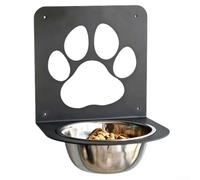 Supporto rialzato per ciotola per cani e gatti, design fisso a parete | compatibilità, funziona con ciotole in acciaio e ceramica, fissaggio sicuro a parete, facile installazione per l'ora dei