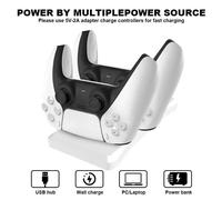OIVO Base Ricarica PS5, 2H Rapida Caricatore Controller PS5 con EU-Adattatore e Indicatore LED, Caricatore Joystick PS5 per Playstation 5 Controller, Accessori PS5