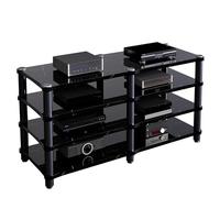 Supporto ricevitore stereo vintage, armadio audio da pavimento per componenti AV home theater, durevole console rack con ripiani