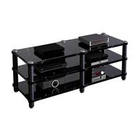 Supporto ricevitore stereo vintage, armadio audio da pavimento per componenti AV home theater, durevole console rack con ripiani