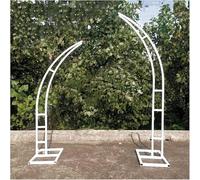 Supporto riutilizzabile per arco di luna crescente, 2 pezzi, struttura in metallo con base rettangolare per compleanno, baby shower, decorazione per matrimoni (bianco, 1,8 m + 2,1 m)
