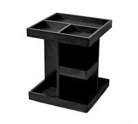 Supporto rotante in legno per colonia da uomo, con 3 ripiani e 9 scomparti per contenere profumi, orologi, occhiali da sole e accessori sul comò marrone (quadrato nero)