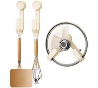 Supporto rotante per coperchio a ventosa, per montaggio a parete, organizer da cucina per coperchi di padelle e taglieri, con struttura in materiale (G)