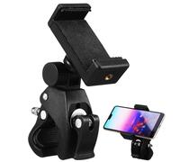 Supporto Rotante per Microfono Clip Telefono Nero 10,5x7,5x3,1cm | ABS, Orientabile a 180°, Morsetto Stabile, per Boom Arm e Aste Simili