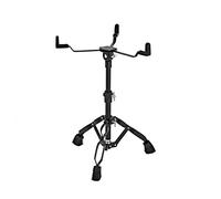 Supporto Rullante Nero 14 Pollici, Gear4music | Doppio rinforzo e altezza regolabile, design leggero pieghevole, finitura nera elegante, piedini antiscivolo