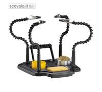 Supporto Saldatura Terza Mano 4 Bracci Flessibili Base Metallo 190mm