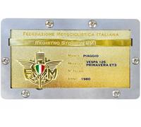 Supporto SC Targa Oro FMI Vespa Inox Staffa Senza Forare Parafango Portatarga