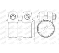 Walker Fascetta scarico 80715, Bussola di serraggio per OPEL Corsa D Hatchback, FIAT, MINI, LANCIA