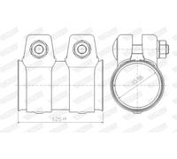 Supporto scarico Fascetta di serraggio 80138 WALKER per AUDI PEUGEOT CITROËN VW