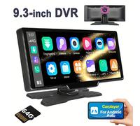 Supporto schermo da 9,3 pollici Apple Carplay/per autoradio Android, supporto lettore intelligente portatile wireless con collegamento specchio + telecamera posteriore + scheda TF 64G Descrizione: [Wi