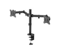 Supporto schermo - Goobay - 58529 - Doppio supporto da scrivania - Inclinazione 90 - Rotazione 45