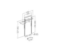 Supporto schermo verticale Erard VESA 600x800 Supporto per schermo in orientamento verticale compatibile con VESA 600x800, progettato per le serie