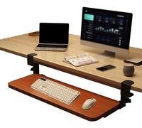 Supporto scorrevole sotto la scrivania per monitor del computer, supporto a clip per cassetto da scrivania per laptop e mouse, braccio ergonomico riduce l'affaticamento soluzione salvaspazio