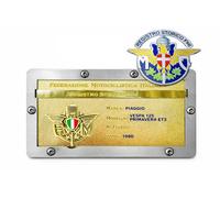 Supporto SCSP Targa Oro FMI Vespa Inox Staffa Senza Forare Parafango Portatarga