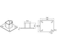 Supporto sedile 45 cm base lucida - 1 PZ Osculati - 48.650.02 - 4865002