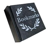 Supporto segnalibro 3D, scatola portaoggetti da scrivania, nero | Organizer per segnalibri per gli amanti dei libri, scrittori, contenitore salvaspazio per scrivania