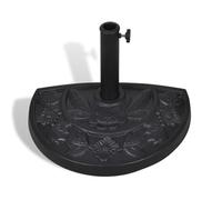 Supporto semicircolare per ombrellone con riempimento in cemento, 9 kg, con adattatori per aste da 38/48 mm, supporto stabile per giardino, balcone, terrazza, antivento e salvaspazio