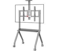 Supporto Smart Board - Supporto da Pavimento per TV con Lavagna Bianca e Ruote bloccabili - Design Versatile per Ufficio e Aula (A)