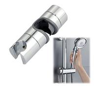 Supporto Soffione Doccia per Barra per Saliscendi,Supporto Doccia, Saliscendi Doccia Regolabile In ABS Con morsetto,Supporto Soffione Doccia per Saliscendi Doccia, Cromo, Argento(18-25 mm)