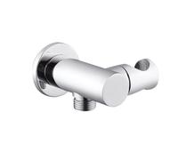 Supporto Soffione Doccia Supporto for doccia in ottone massiccio cromato, montaggio a parete, con raccordo for tubo flessibile, valvola angolare di ingresso dell'acqua(Color2)