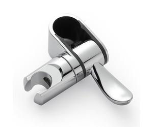 Supporto Soffione Doccia Universale per Maniglioni 32mm, Girevole a 360°, Accessorio Sostitutivo per Bagno, Finitura Cromata