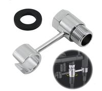 Supporto Soffione Doccia, Universale Regolabile Ricambio Supporto Doccetta, Dado Doppia Testa 20mm Ruotabile 360°, Non è Necessario Forare, Impermeabile e Antiruggine, ABS, Cromo