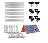 Supporto solare per tetto in mattoni, profilo in alluminio e gancio per tetto fotovoltaico, supporto per pannello solare, copertura in mattoni, colore nero, morsetti regolabili per modulo spessore 30