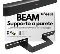 Supporto Soundbar Soundbass per Sonos Beam, Compatibile con Sonos Beam Sound Bar di Prima e Seconda Generazione, Include Tutto l'Hardware di Montaggio Necessario, Staffa di Montaggio, Nero