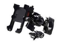 Supporto stabile cellulare stabile moto Supporto Supporto Per Telefono Da Moto Con USB, Supporto Per Specchietto Retrovisore Rapido, Design Doppio Antiurto, Cintura Regolabile(Black)