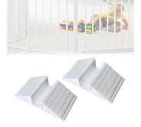 Supporto stabilizzatore triangolare per cancello per animali domestici, anti-calci, prevenzione cadute rinforzate, slot per schede da 12,7 cm, barriera barriera ringhiera per scale, 2 pezzi