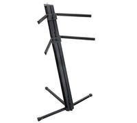 Supporto Stand Pianola Musicale Tastiera Stage Piano Doppio Ripiano Stabile Nero