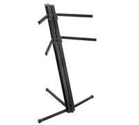 Classic Cantabile KS-100 Supporto Doppio Per Tastiere - Supporto Tastiera Regolabile In Altezza A Doppio Livello - Supporto Con Portata Di 25 Kg Per Livello - Attacco Per Braccio Microfono - Nero