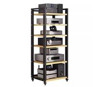 Supporto stereo a 6 livelli per componenti audio video, amplificatore e archiviazione multimediale AV per videogiochi, ideale per soggiorno e casa, ufficio e centro di intrattenimento ad angolo