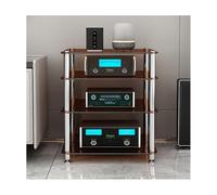 Supporto stereo AV con ripiani in vetro temperato, torre rack audio per lettore CD e ricevitore stereo, espositore per apparecchiature AV