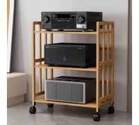 Supporto stereo multimediale - 2/3 ripiani in legno AV Media Stand Entertainment Shelf Tower per TV DVD console di gioco CD Record Player Holder Corner Storage Solution