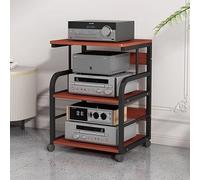 Supporto Stereo, Rialzo per Monitor, Ripiani Multimediali Multifunzionali con Ruote, Supporto for Giradischi Audio/Video for Lettore CD/DVD, Capacità di Carico di 66 Libbre a Strato Singolo