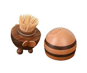 Supporto stuzzicadenti api - Nord America Nera Legno di faggio Tedesco 9 x 6,5 x 6,5 cm | Supporto con 150 stuzzicadenti | Decorazione da tavolo in legno fatta a mano, regalo di lusso