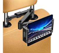 Supporto Tablet Auto Poggiatesta Estensibile Universale con Rotazione 360º per 5,5-10 Pollici, Cuscinetti in Silicone Antiscivolo, Accessori per Auto Bambini