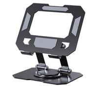 Supporto Tablet da Tavolo, Girevole a 360°, Pieghevole Regolabile in Metallo Nero,Porta Tablet Compatibile 4-16" iPad, Kindle, Porta Tablet Dissipazione del Calore Supporto da Scrivania